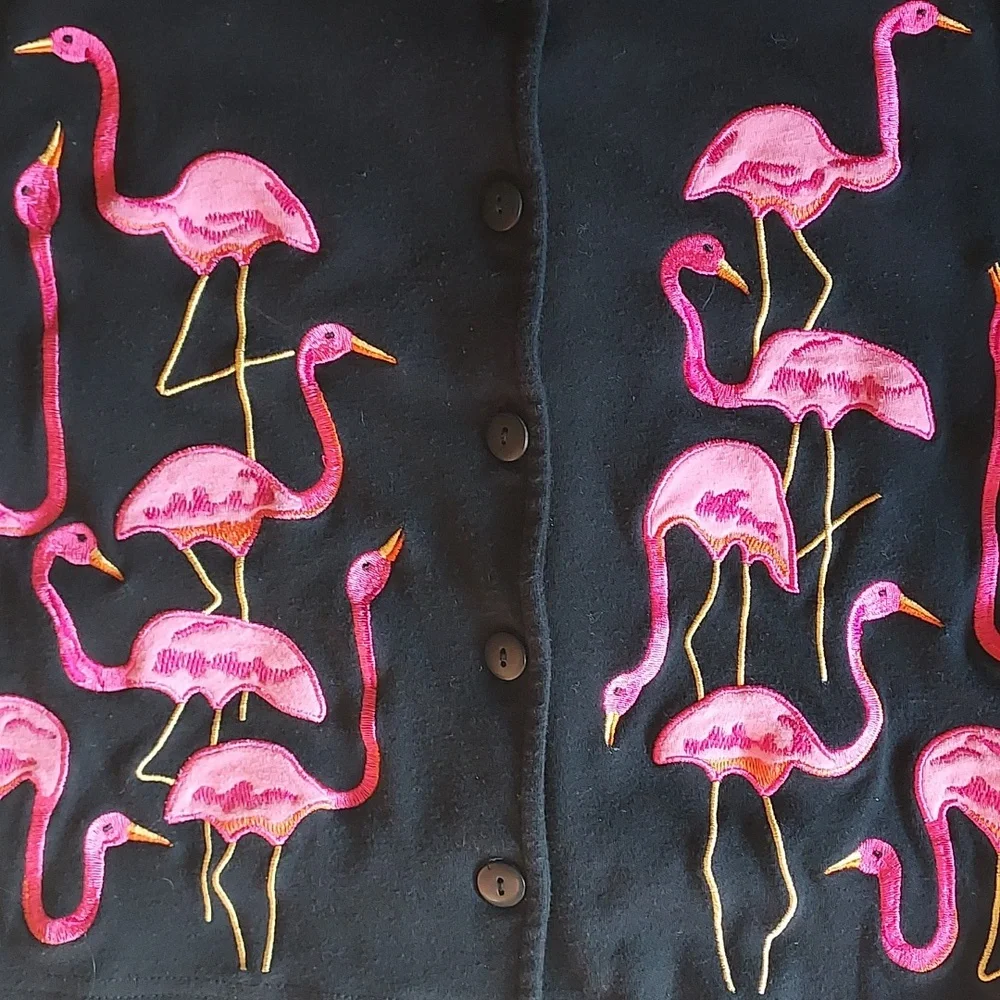 Embroidered flamingo shirt - Picture 3 of 4